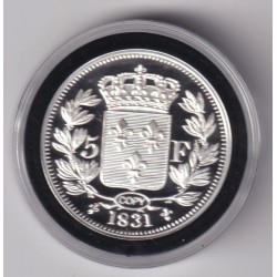 Médaille - Refrappe 5 Francs 1831 Henri V - argent 10g - 30mm - 5.000 ex 2