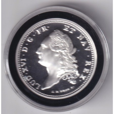 Médaille - Refrappe Écu de Calonne 1786 Louis XVI - argent 10g - 30mm - 5.000 ex