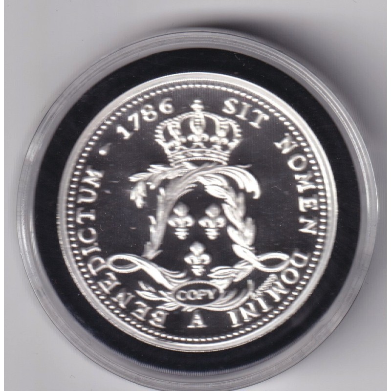Médaille - Refrappe Écu de Calonne 1786 Louis XVI - argent 10g - 30mm - 5.000 ex
