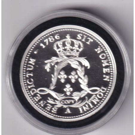 Médaille - Refrappe Écu de Calonne 1786 Louis XVI - argent 10g - 30mm - 5.000 ex
