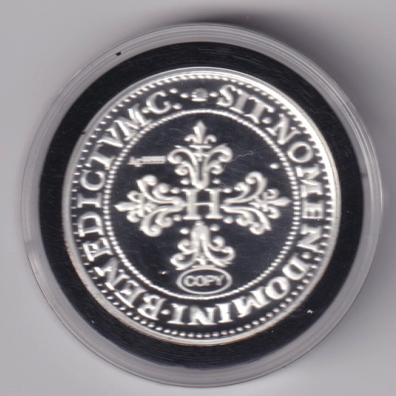 Médaille - Refrappe Franc 15584 M Henri III - argent 10g - 30mm - 5.000 ex