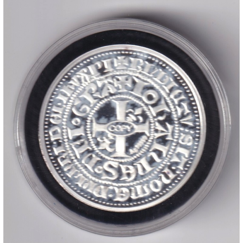 Médaille - Refrappe Gros blanc à la couronne - argent 10g - 30mm - 5.000 ex
