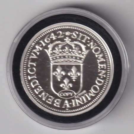 Médaille - Refrappe Écu de Warin 1642 A Louis XIII - argent 10g - 30mm - 5.000 ex