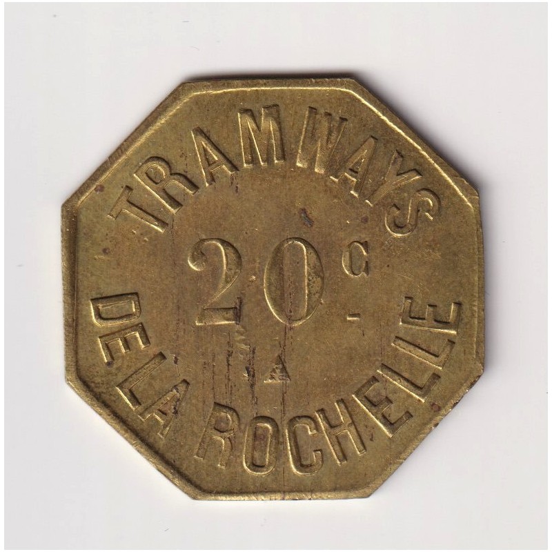 20 centimes Tramway - La Rochelle - laiton - sans TLR - SUP