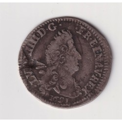 Louis XIV - 4 Sols aux 2L - 1691 O Riom - TB