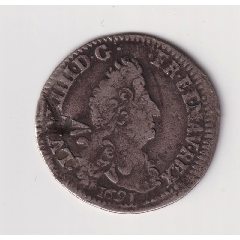 Louis XIV - 4 Sols aux 2L - 1691 O Riom - TB