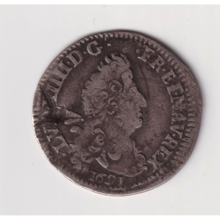 Louis XIV - 4 Sols aux 2L - 1691 O Riom - TB