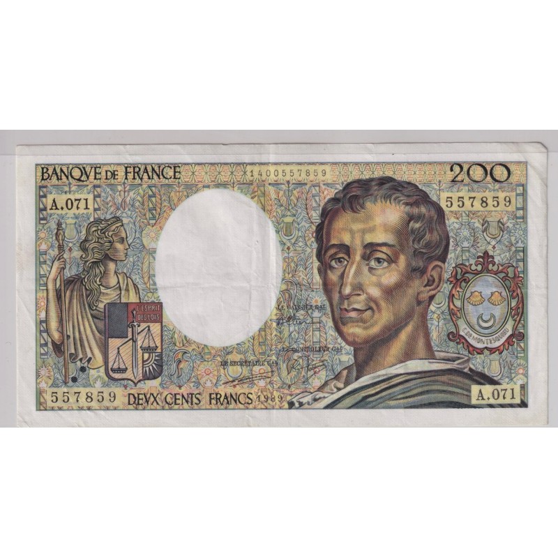 200 Francs Montesquieu - 1989 - A.071 - TTB+