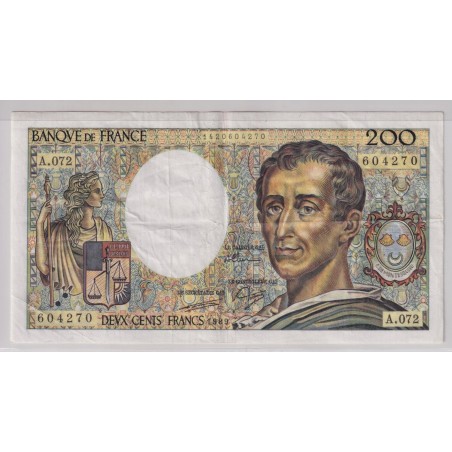 200 Francs Montesquieu - 1989 - A.072 - TTB+