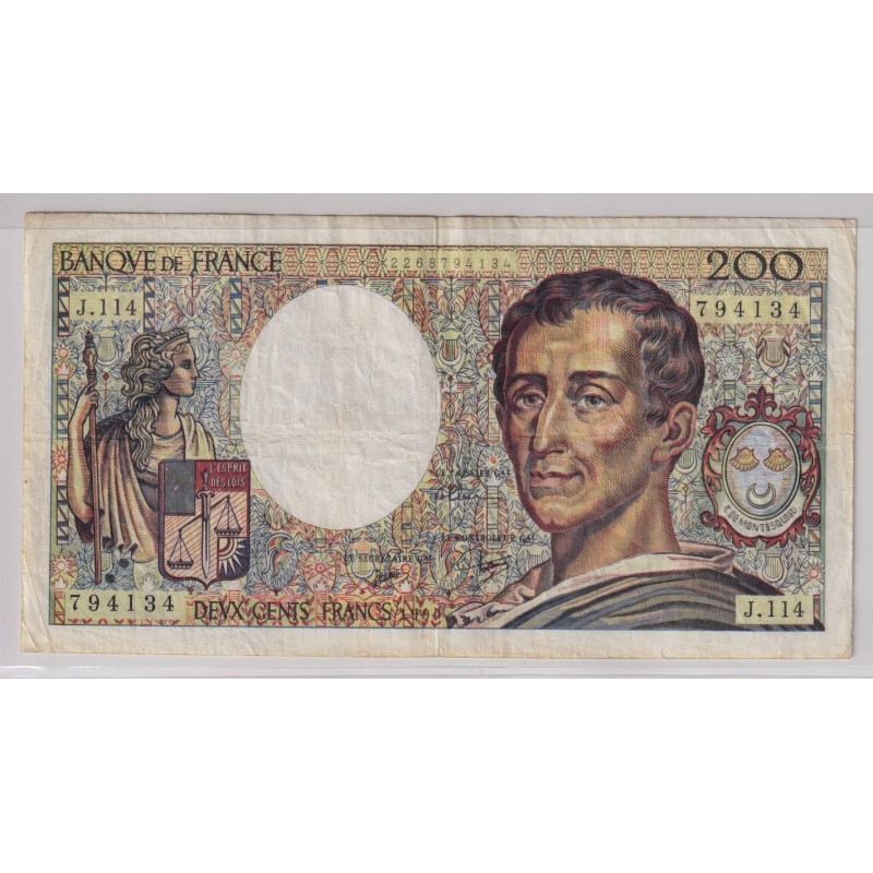200 Francs Montesquieu - 1990 - J.114 - TTB