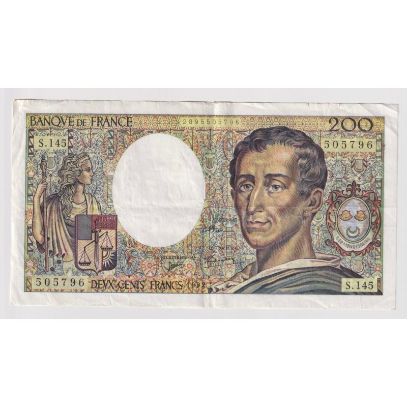 200 Francs Montesquieu - 1992 - TTB - visuel non contractuel