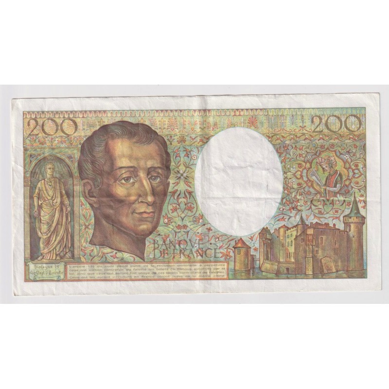 200 Francs Montesquieu - 1989 - TTB - visuel non contractuel