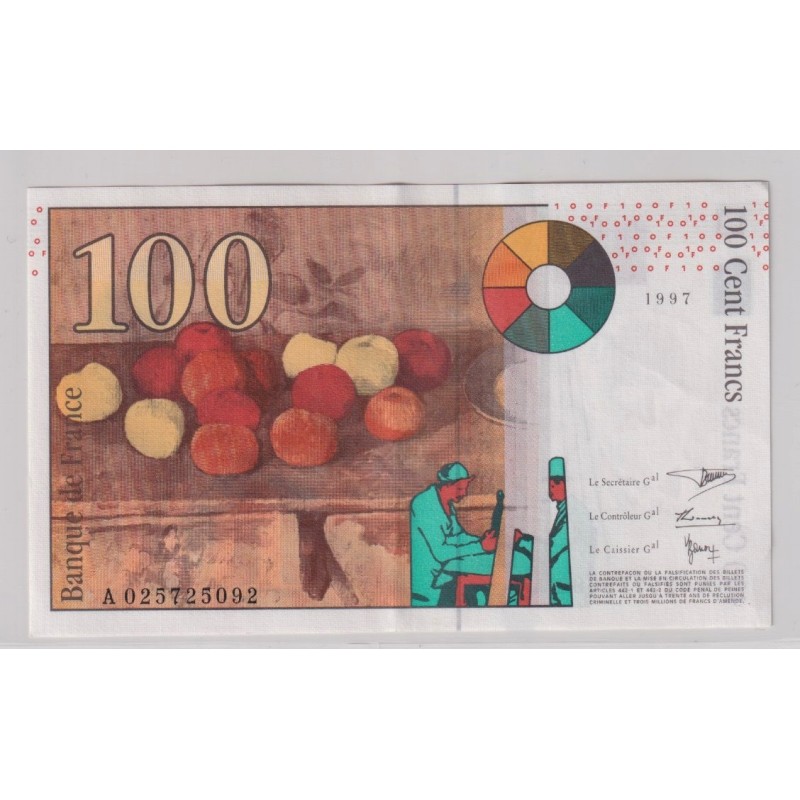 100 Francs Cézanne - 1997 - A - TTB+
