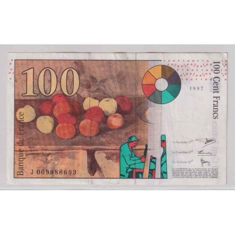 100 Francs Cézanne - 1997 - J - TTB+