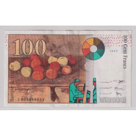 100 Francs Cézanne - 1997 - J - TTB+