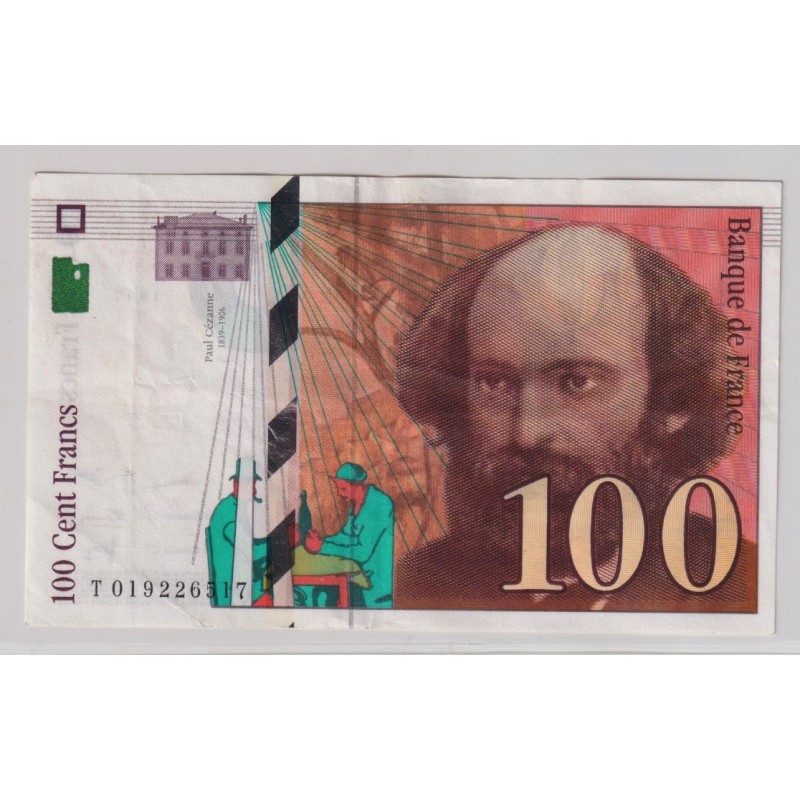 100 Francs Cézanne - 1997 - T - TTB+