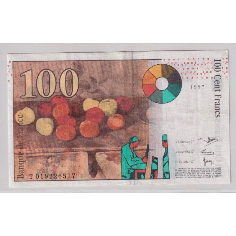 100 Francs Cézanne - 1997 - T - TTB+