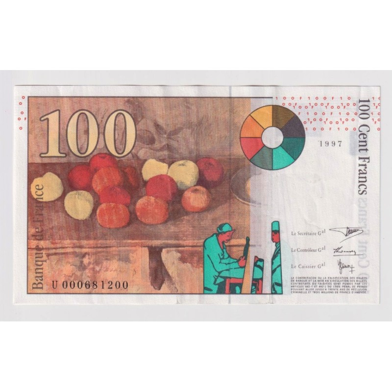 100 Francs Cézanne - 1997 - U - TTB+