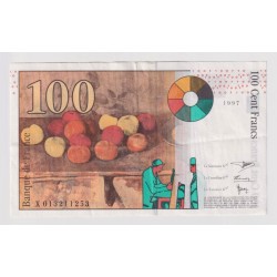 100 Francs Cézanne - 1997 - X - TTB+ 2