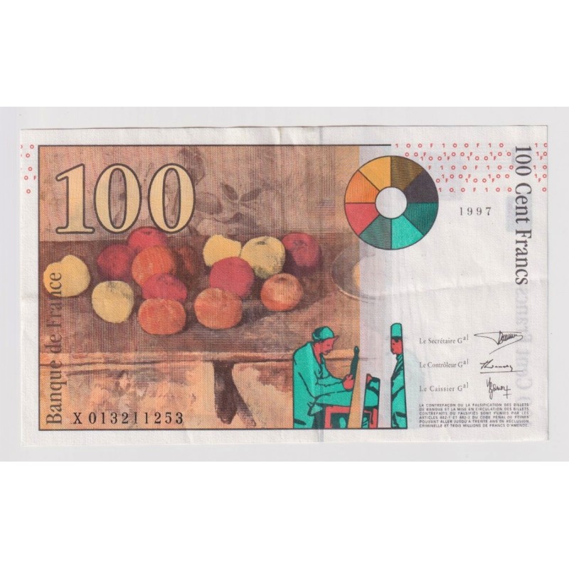 100 Francs Cézanne - 1997 - X - TTB+