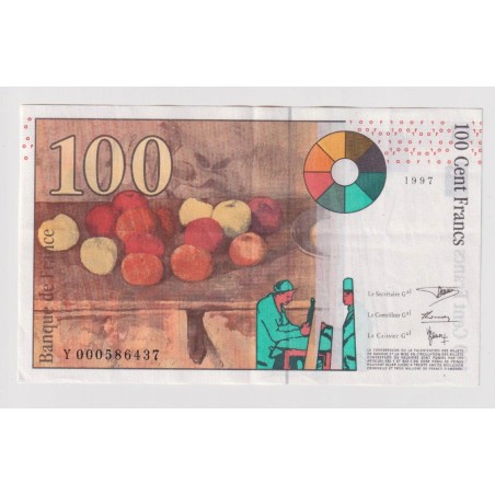 100 Francs Cézanne - 1997 - Y - TTB+