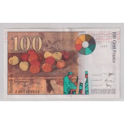 100 Francs Cézanne - 1997 - Z - TTB+ 2