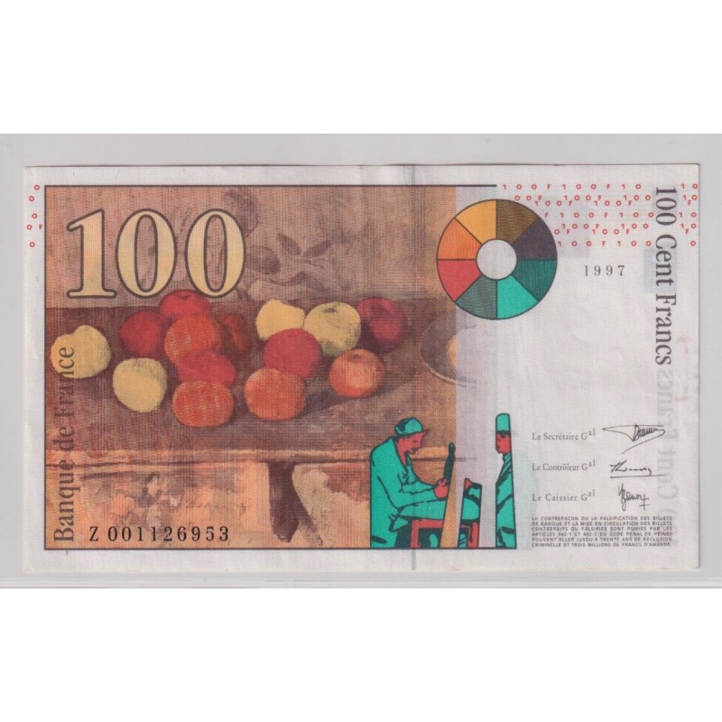 100 Francs Cézanne - 1997 - Z - TTB+