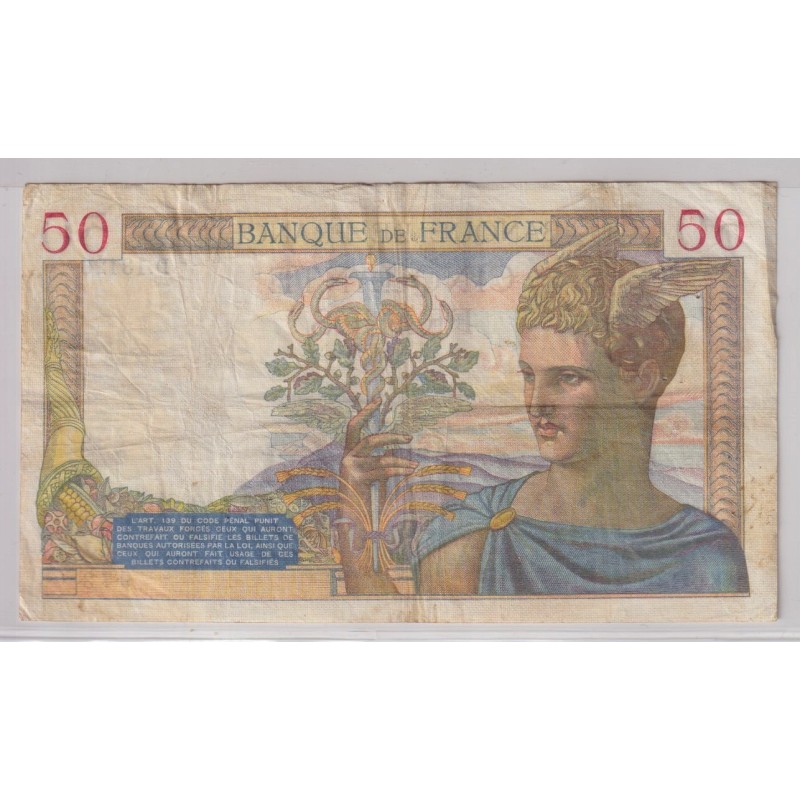 50 Francs cérès - 4.04.1940 - TB+