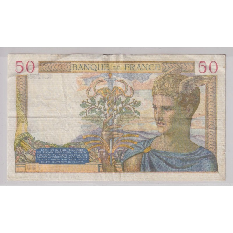 50 Francs cérès - 14.03.1940 - TTB