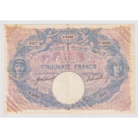 50 Francs Bleu et rose - 6.02.1914 - TB+