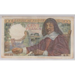 100 Francs Descartes - 15.05.1942 - TTB