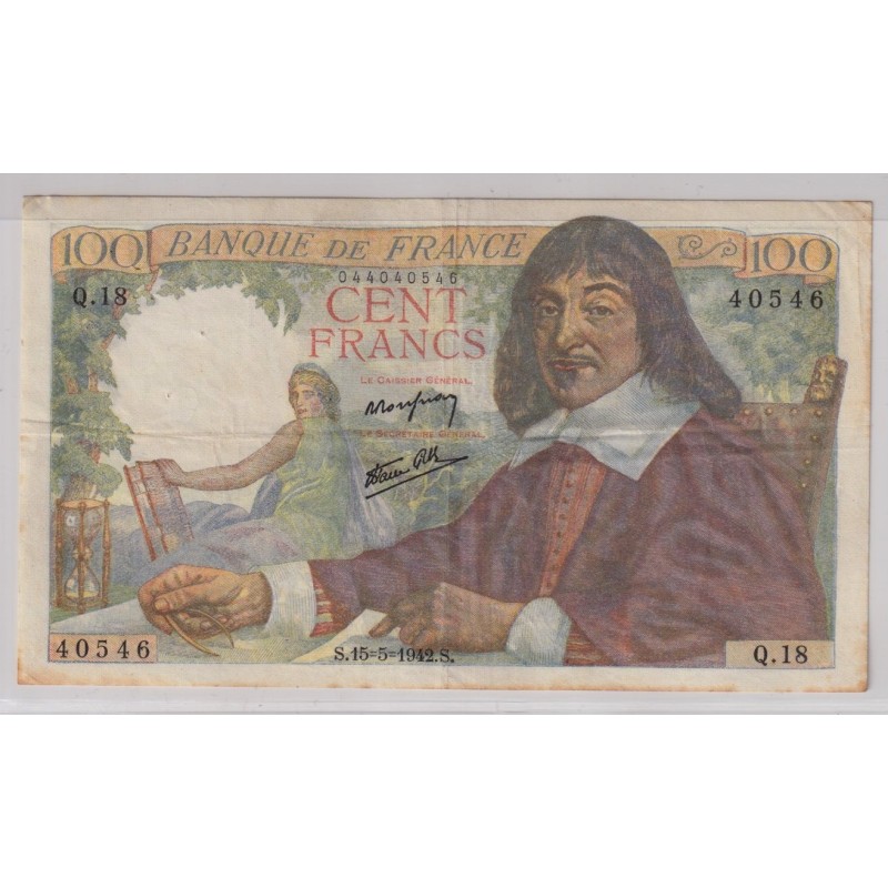 100 Francs Descartes - 15.05.1942 - TTB