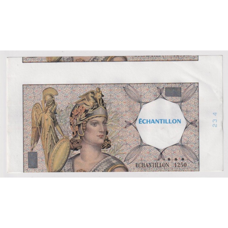 Billet - 200 Francs Montesquieu - Type Athéna échantillon BDF - Fauté coupe décalée