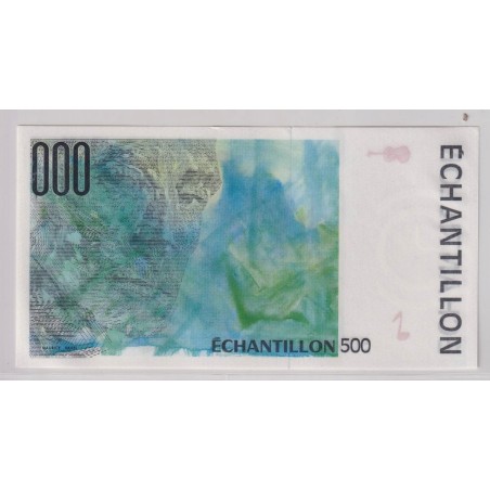 Billet - 500 Francs Échantillon - ND 1990 - Curie - Neuf