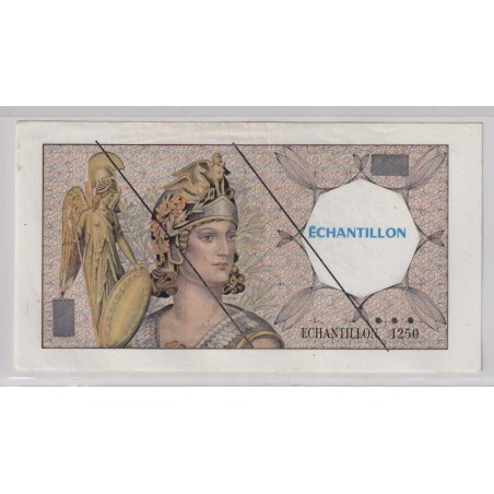 Billet - 200 Francs Montesquieu - Type Athéna échantillon BDF - barré