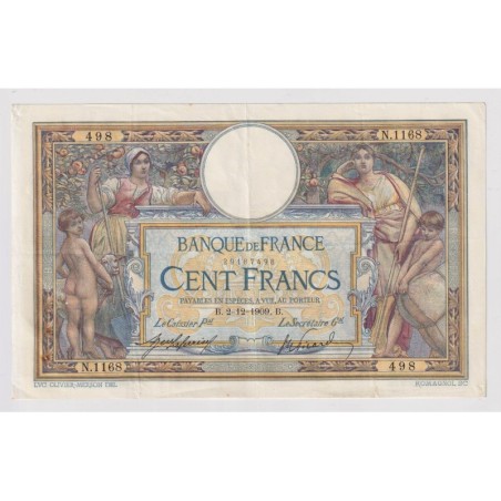 100 Francs Luc Olivier Merson - 2.12.1909 - TTB