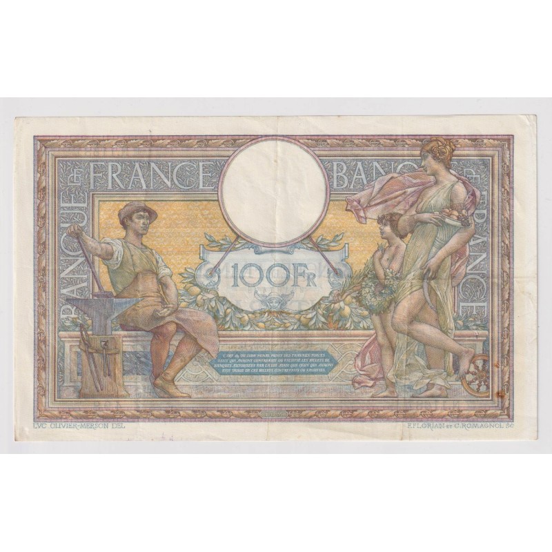 100 Francs Luc Olivier Merson - 2.12.1909 - TTB
