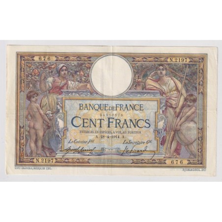 100 Francs Luc Olivier Merson - 28.04.1914 - TTB