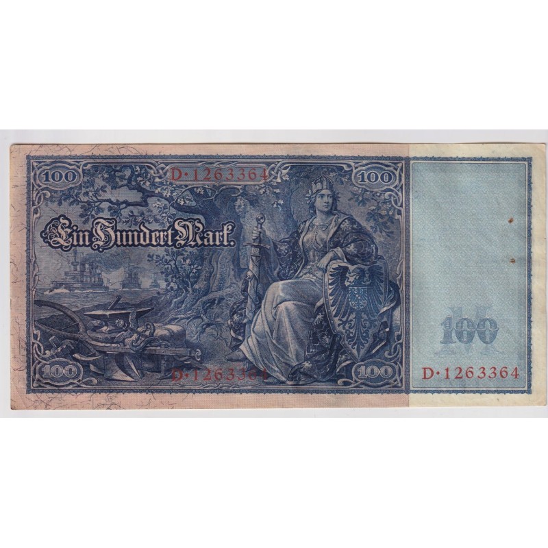 Allemagne - 100 Mark 1908 - TTB