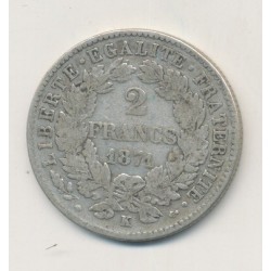 Cérès - 2 Francs - 1871 K Bordeaux - avec légende 2
