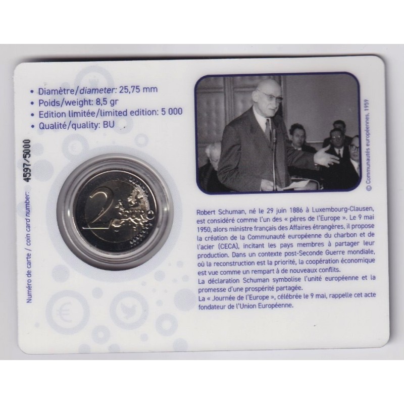 2€ Luxembourg 2025 - 75e anniversaire de la Déclaration Schuman - en couleur