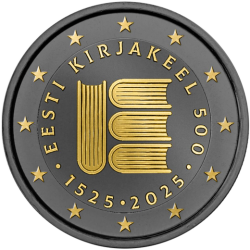2€ Estonie 2025 - 500 ans littérature estonienne - Finition Ruthénium