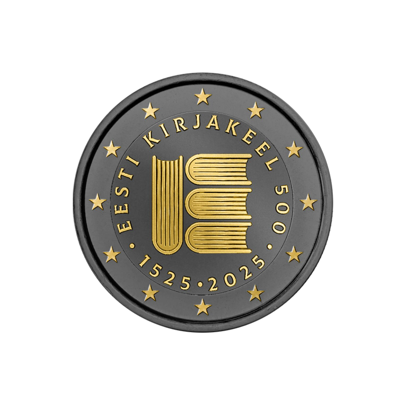 2€ Estonie 2025 - 500 ans littérature estonienne - Finition Ruthénium