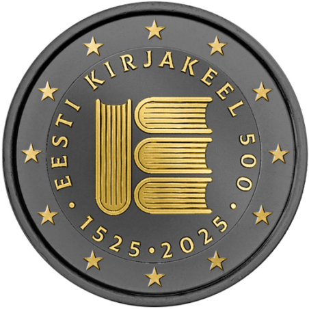 2€ Estonie 2025 - 500 ans littérature estonienne - Finition Ruthénium