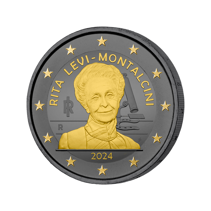 2€ Italie 2024- Rita Levi-Montalcini Lauréate du prix Nobel de médecine en 1986 - Finition Ruthénium
