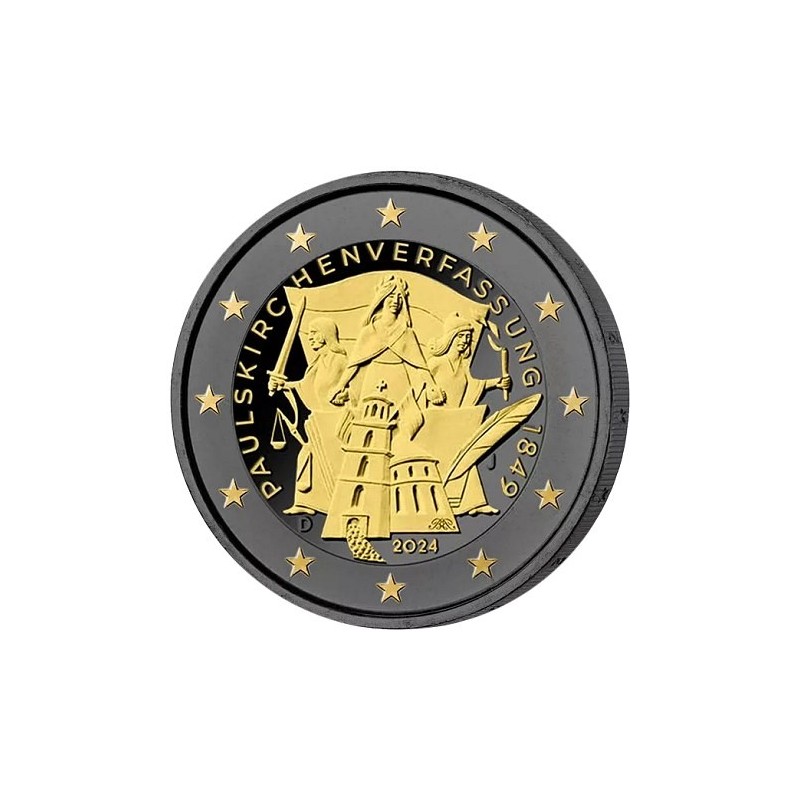  2€ Allemagne - 2024 - 175e anniversaire de la constitution de la Paulskirche - Finition Ruthénium