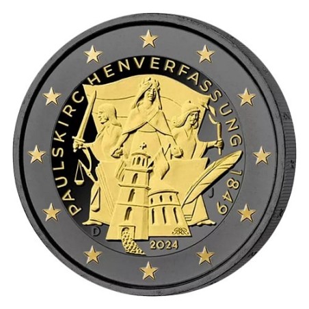  2€ Allemagne - 2024 - 175e anniversaire de la constitution de la Paulskirche - Finition Ruthénium