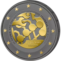 2€ Chypre 2023 - 60e anniversaire de la création de la Banque centrale de Chypre - Finition Ruthénium
