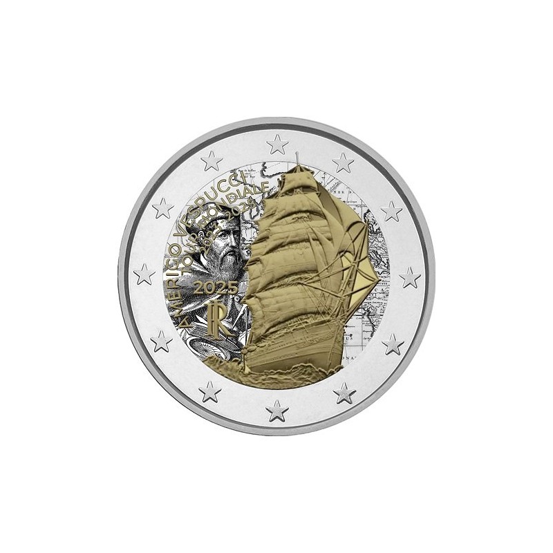 2€ Italie 2025 - Tour du monde du navire-école Amerigo Vespucci - couleur N°1