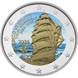2€ Italie 2025 - Tour du monde du navire-école Amerigo Vespucci - couleur N°2